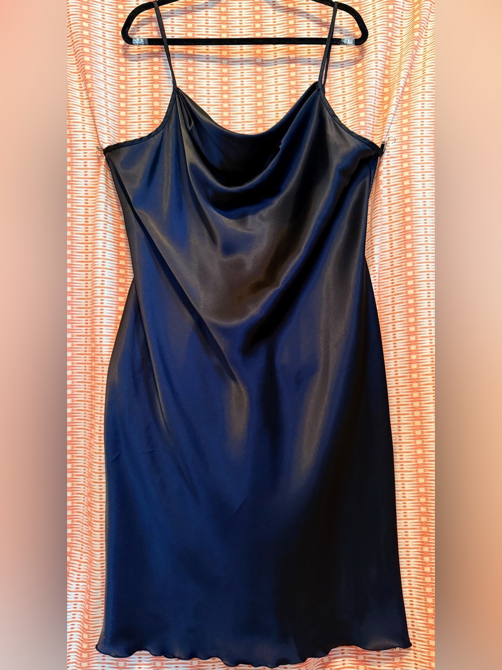 bebe Black Satin Cowl Slip Dress - Picture 3 of 6